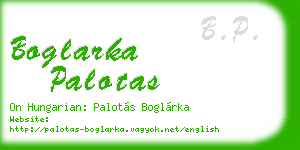 boglarka palotas business card