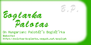 boglarka palotas business card